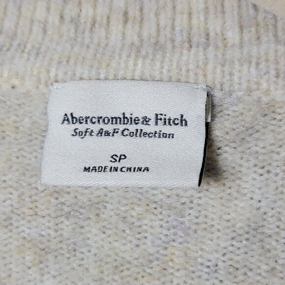 Abercrombie & Fitch Womens Cream Wool Blend Collared Sweater Midi Dress Small - Picture 9 of 9